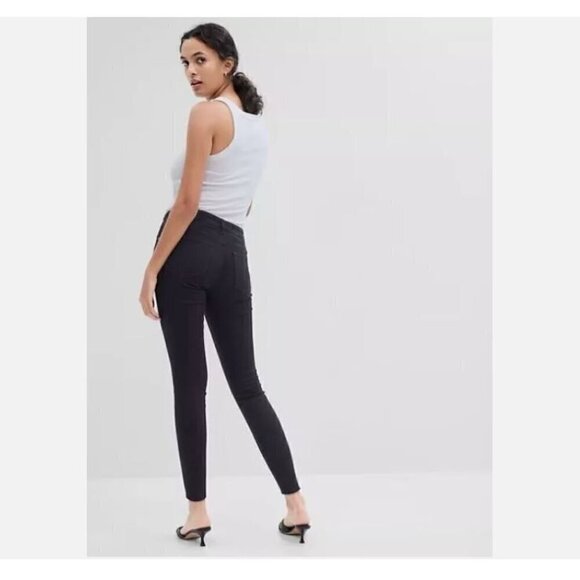 GAP Mid-Rise Universal Legging Plus Size 20/35 SHORT Black Jeans RETAIL $60 - Picture 2 of 8